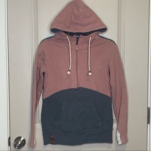 Ampersand Pink & Gray Half-Zip Hoodie